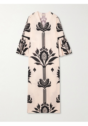 Andres Otalora - Rajasthan Printed Linen Maxi Dress - Ivory - US0,US2,US4,US6,US8,US10
