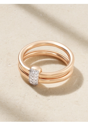 Pomellato - Together 18-karat Rose Gold, Rhodium-plated And Diamond Ring - 52,53,54,56