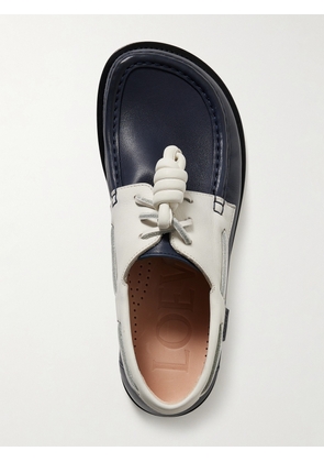 LOEWE - Campo Knotted Two-tone Leather Loafers - Blue - IT36,IT37,IT38,IT39,IT40,IT41