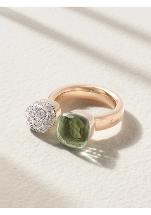 Pomellato - Nudo 18-karat Rose And White Gold, Prasiolite And Diamond Ring - 56