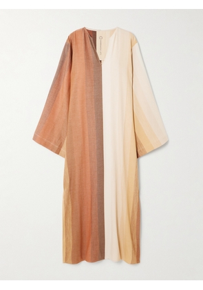 Marrakshi Life - Striped Cotton Coverup - Brown - S,XS,XXS,M