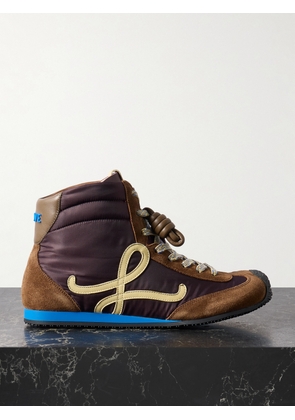 LOEWE - Ballet Runner 2.0 High-top Leather And Suede-trimmed Shell Sneakers - Brown - IT36,IT37,IT38,IT39,IT40,IT41,IT42