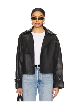 Ivy Oak Luna Leather Trench Jacket in Black. Size 34. Also in 38.