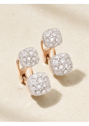 Pomellato - Nudo 18-karat Rose And White Gold Diamond Earrings - Silver - One size