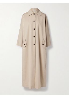KALLMEYER - Tavi Pleated Cotton-blend Twill Trench Coat - Neutrals - x small,small,medium,large