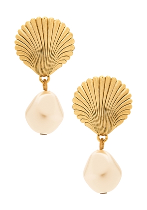 Jennifer Behr Alana Earrings in Metallic Gold.