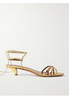 Paris Texas - Linda Metallic Snake-effect Leather Sandals - Gold - IT35,IT36,IT36.5,IT37,IT37.5,IT38,IT38.5,IT39,IT39.5,IT40,IT40.5,IT41,IT41.5,IT42