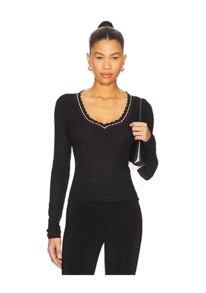 Free People Only You Long Sleeve Top in Black. Size L. Also in XS, S, M.