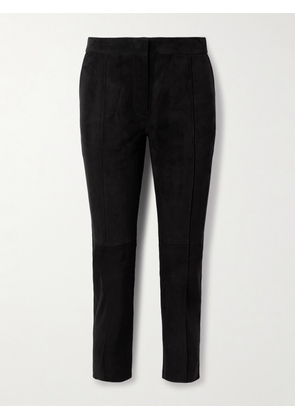 Alex Perry - Cropped Slim-leg Suede Pants - Black - UK 6,UK 8,UK 10,UK 12