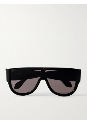 Alaïa - Mask Large D-frame Acetate Sunglasses - Black - One size