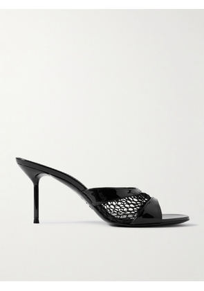 Paris Texas - Lidia Patent-leather And Mesh Sandals - Black - IT35,IT36,IT36.5,IT37,IT37.5,IT38,IT38.5,IT39,IT39.5,IT40,IT40.5,IT41,IT41.5,IT42