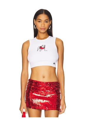 Hype and Vice University Of Georgia Bulldog Cut Off Tank Top in White. Size L. Also in S, XS, XL/1X.