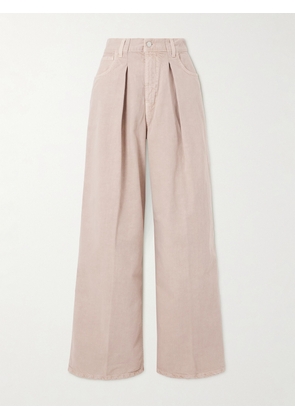 Haikure - Candy Pleated Mid-rise Wide-leg Jeans - Pink - 23,24,25,26,27,28,29,30