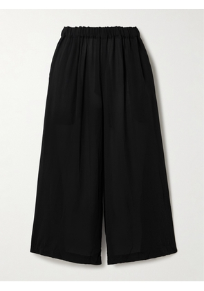 COMME DES GARÇONS COMME DES GARÇONS - Cropped Crepe De Chine Wide-leg Pants - Black - 1,2,3,4