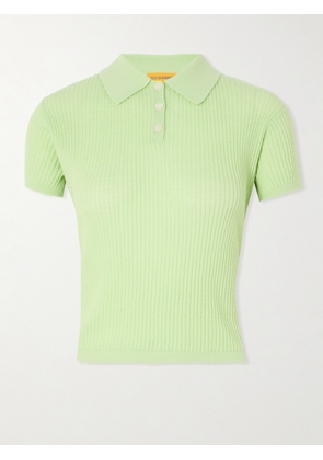 Guest In Residence - Ribbed Cashmere Polo Sweater - Green - x small,small,medium,large,x large