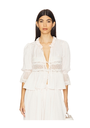 Free People x Intimately FP Forever Young Bed Jacket In White Alyssum in Ivory. Size L. Also in XS, S, M, XL.