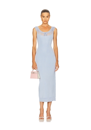 Helsa Brie Midi Dress in Baby Blue. Size L. Also in XS, S, M, XL.