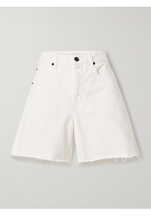 SLVRLAKE - Sienna Frayed Denim Shorts - White - 23,24,25,26,27,28,29,30,31,32