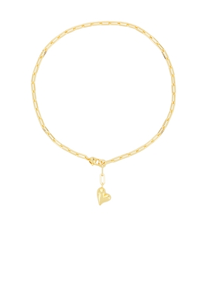 Jenny Bird Puffy Heart Necklace in Metallic Gold.
