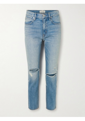 SLVRLAKE - Virginia Distressed High-rise Slim-leg Jeans - Blue - 23,24,25,26,27,28,29,30,31,32