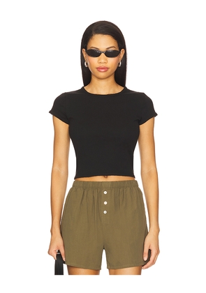 Goldie Pointelle Baby Tee in Black. Size L. Also in XS.