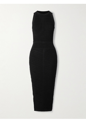 Balmain - Cutout Ribbed-knit Halterneck Midi Dress - Black - FR 34,FR 36,FR 38,FR 40,FR 42,FR 44,FR 46