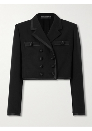 Dolce & Gabbana - Satin-trimmed Wool-blend Blazer - Black - IT38,IT40,IT42,IT44,IT46,IT48,IT50,IT52