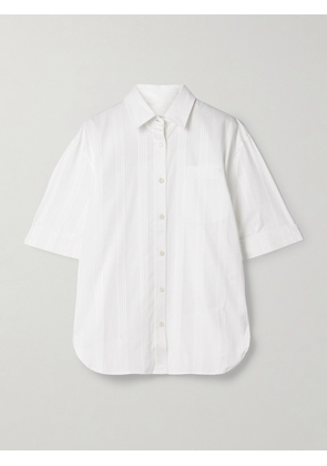 Maria McManus - Oversized Striped Organic Cotton-jacquard Shirt - White - x small,small,medium,large