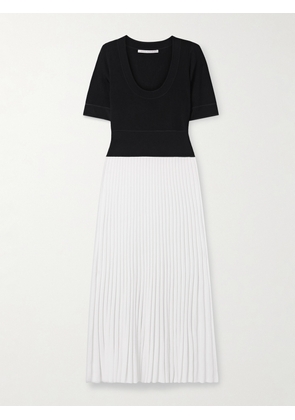 Maria McManus - Ballet Two-tone Pleated Stretch-knit Midi Dress - White - x small,small,medium,large