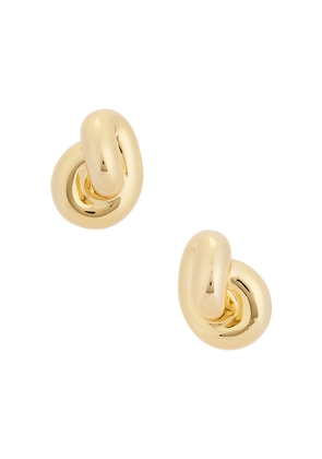 Jennifer Fisher Small Knot Stud Earrings in Metallic Gold.
