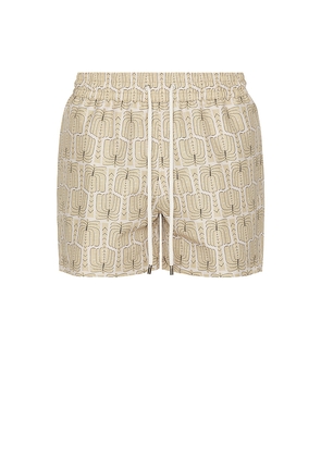 Frescobol Carioca Rio Swim Short in Beige. Size L. Also in S.