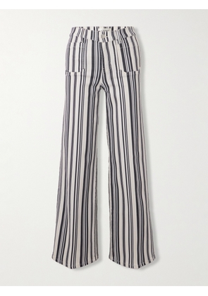 FRAME - Le Slim Palazzo Modernist Pocket Striped High-rise Wide-leg Jeans - Blue - 23,24,25,26,27,28,29,30,31,32