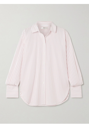 FRAME - The Oversized Striped Cotton-poplin Shirt - Pink - x small,small,medium,large,x large