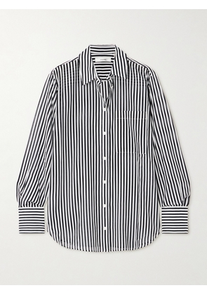 FRAME - Striped Cotton And Silk-blend Voile Shirt - Blue - xx small,x small,small,medium,large,x large