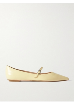 Stuart Weitzman - Emilia Leather Mary Jane Point-toe Flats - Yellow - US5,US5.5,US6,US6.5,US7,US7.5,US8,US8.5,US9,US9.5,US10,US10.5,US11,US11.5