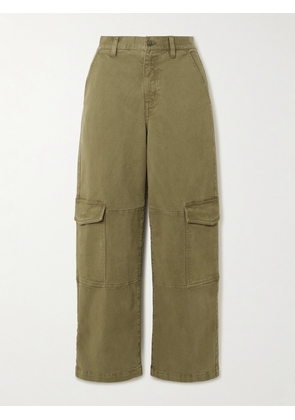 FRAME - The Station Cropped Twill Straight-leg Cargo Pants - Green - 23,24,25,26,27,28,29,30,31,32