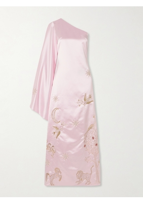 Clio Peppiatt - Nova One-sleeve Embellished Duchesse-satin Gown - Pink - x small,small,medium,large,x large