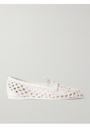 Stuart Weitzman - Thea Woven Leather Loafers - Cream - US5,US6,US6.5,US7,US7.5,US8,US8.5,US9,US10,US10.5,US11,US11.5,US12