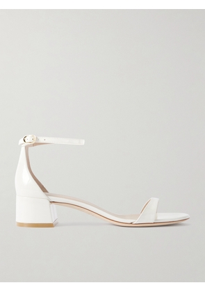 Stuart Weitzman - Nudist Block Patent-leather Sandals - Cream - US5,US5.5,US6,US6.5,US7,US7.5,US8,US8.5,US9,US9.5,US10,US10.5,US11,US11.5,US12