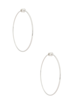 Jenny Bird Icon Large Hoop Earrings in Metallic Silver.