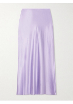 Veronica Beard - Clover Silk-blend Satin Midi Skirt - Purple - US0,US2,US4,US6,US8,US10,US12,US14