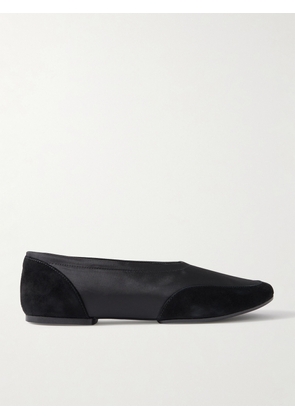 STAUD - Alba Sport Suede-trimmed Shell Ballet Flats - Black - IT35,IT35.5,IT36,IT36.5,IT37,IT37.5,IT38,IT38.5,IT39,IT39.5,IT40,IT40.5,IT41,IT41.5,IT42