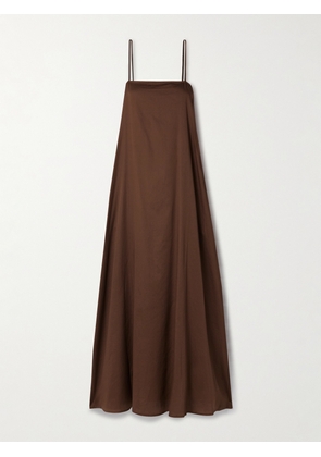 LESET - Yoko Cotton-voile Maxi Dress - Brown - x small,small,medium,large,x large