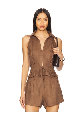 HEVRON Sloan Vest in Brown. Size L. Also in XS, M, XL.