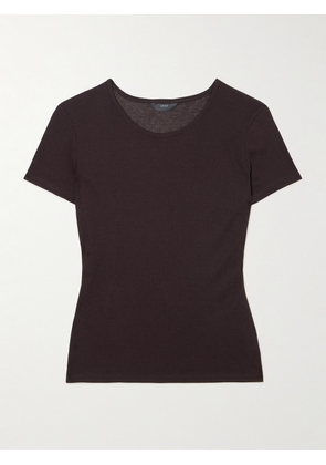 LESET - Rozzi Ribbed Jersey T-shirt - Brown - x small,small,medium,large,x large