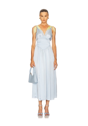 Helsa The Silk Celeste Dress in Baby Blue. Size L. Also in M, XL.