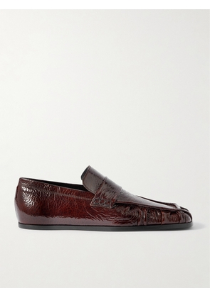 Jil Sander - Crinkled Glossed-leather Loafers - Brown - IT36,IT36.5,IT37,IT37.5,IT38,IT38.5,IT39,IT39.5,IT40,IT40.5,IT41