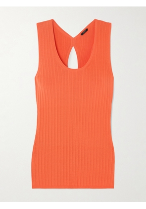 Joseph - Cutout Ribbed-knit Tank - Orange - x small,small,medium,large,x large