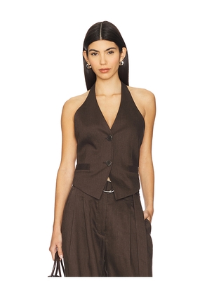 Helmut Lang Halter Vest in Chocolate. Size 0. Also in 2, 4, 6, 8, 10.