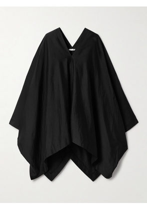 The Row - Cedar Oversized Cotton And Silk-blend Poplin Poncho - Black - XS/S,M/L